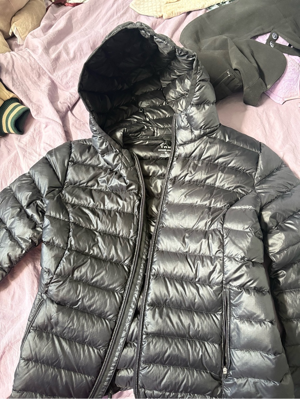 Aritzia Black Quilted Hooded Puffer Jacket